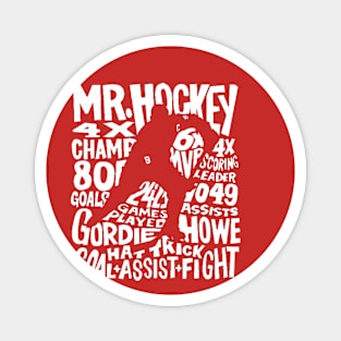 Gordie Howe Word Art Magnet